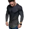 Herren-T-Shirts, Herren-T-Shirts, Farbverlauf, 3D-Druck, schnelltrocknend, Kompressions-Langarmshirt, Fitness, enge T-Shirts für Männer