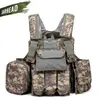 Outdoor CS Colete Equipamento Militar 600D Nylon Camuflagem Camuflagem Caça Tático Vest Molle Coll Molle Combate Placa de Assalto Transportadora Colete 201214