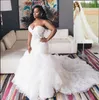 DHL DHIP Vintage 2021 Trumpet Mermaid Wedding Dresses Sweetheart Lace Bodice Sweetheart Neck Lace Up Plus Size Bridal Gown