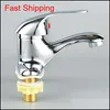 Chrome Bather Basin Tap Single Handle Spout Sink Bath Mixer Faucet Hot Cold Qylblu Packing2010