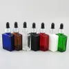 Wholesale 500pcs 30ml blue white black amber clear glass serum dropper bottle fragrance e liquid essential oil bottles