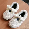 Kinderen Katoenen Schoenen 2020 Winter Nieuwe Meisjes Leuke Lambswol Rhinestone Bow Princess Schoenen Comfortabel Plus Fluwelen Warm Flats Kinderschoenen