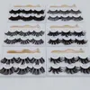 25mm Mink Eyelashes Dramatic Long Wispies Fluffy Eyelash 5D 3 Pair Lashes Thick Faux Eyelashes With Tweezers In Box 6 Styles Newes1807484