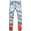 Men's Jeans 2022 Summer Slim-Fit Graffiti Printing Denim Men Plus Size Casual High Quality Jean Brand Clothing 1073#