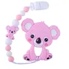 New gum pacifier chain set baby products silicone pacifier chain koala cartoon toy bite