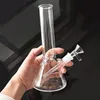 まっすぐな透明な厚いガラスボーン10インチビーカーパーコレーター喫煙アクセサリーHookah Shisha Tasbacco DABリグパイプガラスオイルバーナー水管のための喫煙者