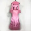 豪華なピンクの毛皮のブライダルスリープウェアローブの女性のガウンのための女性のガウンのためのドレスのためのローブスリーブバスローブナイトウェアセクシーベビードールローブ
