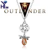 Chains HEYu Outlander Scottish Iris Celtic Eternity Knot Cross Dragonfly Irish Gaelic Pendant Necklace Chain Jewelry1