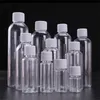 5ml 10ml 20ml 30ml 50ml 60ml 80ml 100ml 120ml botellas de plástico recargable plástico transparente contenedor vacío con tapa de tornillo