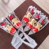 Single Bear Soap Flower Bear Simulation Artificial Flower Rose Single Rose For Valentines Day Party Single Bouquet Gift FY2448