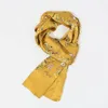 Foulard Long Double Epaisseur Homme 100% Soie Motif Dragon Rouge Bleu Jaune