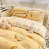 Bedding Sets Winter Thickened Milk Fiber Bed Four-Piece Set Double-Sided Coral Fleece Duvet Cover Teddy Plush Sheet Three-Piece