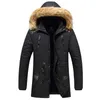 Winterjacke Männer Lange Parkas Dicker Mantel Warmer Outdoor-Pelzkapuzenkragen Winddichter Mantel S S 201119