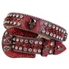 Western Cowboy Bling Crystal AB Crystal Belt Black Snakeskin Leather Rhinestone Belt Removable Buckle for Men4326835