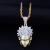 Hip Hop Full AAA CZ Zircon Bling Iced Out Cartoon Uzumaki Pendants Necklace For Men Rapper Jewelry Gold Color Gift 2010141856567