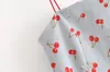 Fashion-Women's Dress Ny Stretch Cherry Print Backless Zipper Sling Klänning Slim Kort Kjol Blogger Street Dress