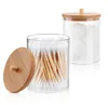 Katoenen pad organisator badkamer opbergbox make -up remover container met bamboe deksel inventaris groothandel