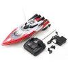 30km/h高速RCボートラジオリモートコントロールデュアルモーターボート夏の水は電気モーターボートの子供用トイギフトをはねかける