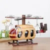 유럽 ​​나무 랙 와인 랙 헬기 창조적 인 선물 홈 장식, 와인 + 유리 매달려 랙