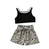 Baby Girls Summer Short Vest + Floral Shorts Tweedelige Set Children's Outfit