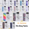 Straw Kapak Paslanmaz Çelik leakproof Düz Bardaklar Yalıtımlı Vakum Gökkuşağı İnce Su Şişesi GGD2338 ile 20 oz Renkli Skinny Tumbler