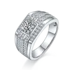 Eheringe Mode 925 Sterling Silber Herrenring Mossan Diamant 1 Karat Vier Krallen Verlobungsschmuck