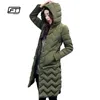 Nueva chaqueta Fitaylor de invierno para mujer, Parkas con capucha cálidas, nieve larga acolchada, borde delgado, abrigo de celosía, chaquetas verdes del ejército T200319