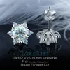 Aiyanishi Gesamt 1.6CT EF VVS Diamond Test bestandenes Moissanit Weißes Gold Überzogene 925 Silber Ohrringe Schmuck Frau Weihnachtsgeschenk