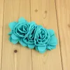 22 pcs/lot 3 "grande fleur en tissu mousseline avec Triple Rosette pour fille bandeau accessoires 22 couleurs U Pick TH203 LJ201226