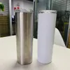 Sublimation Skinny Tumblers 20oz blank white skinny cup with lid straw 20oz Stainless steel drinking cup vacuum insulated water co3813060