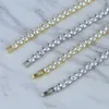 New Hip hop 5A cz tennis chain necklace Plated gold silver punk 5mm cz zircon paved long necklaces for women boy friend wholesale