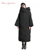 Conception originale 90% duvet de canard blanc femmes veste d'hiver avec capuche style ample et simple chaud plus taille parkas grand pardessus 201030