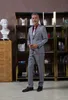 2022 Yeni Klasik Adam Takım Elbise Ceket Damat Düğün Smokin Gri Ekose Profesyonel Iş Parti Yemeği Smokin Tek Ceket SU0100