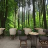 Anpassad väggmålning tapet 3d grön skog träd foto väggpapper vardagsrum kök restaurang bakgrund väggmålning heminredning