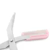 Makeup Trimmers Eyebrow Scissor med skarpt huvud rostfritt stål rosa färgögonbrynen sax med Combs Kvinnor Brow Beauty Tool
