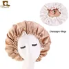 New Silk Night Cap Hat Double side wear Women Head Cover Sleep Cap Satin Bonnet for Beautiful Hair GD741