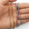 Roestvrij staal Twisted Rope Chain Party Favor 3 mm heren en dames hiphop ketting mode sieraden decoratie