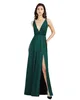 Lowest Chiffon Bridesmaid Dresses Summer Beach Bohemian Maid of Honor Gowns Sexy Backless Split Plunging V Neck Women Party 289K