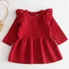 Winter Knitted Dress Autumn Toddler Girl es For Female Babies Infant Warm Sweater Kids es Girls 211231