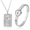 Bracelets Love Lock Collier Key Set Titanium Steel Bracelet Collier Men and Woman Brangle Bangle Gift Wit7020253