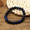 Handmade 6mm-10mm Blue Tiger Eye Kamienne Koraliki Bransoletka Dla Kobiet Mężczyzn Elastyczna Kamień Naturalny Bransoletka Moda Biżuteria Prezent