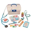 Les enfants font semblant de jouer au docteur jouets enfants en bois kit médical simulation médecine coffre ensemble pour enfants kits de développement d'intérêt LJ201012