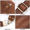 Misfits Cow Men Messenger Fashion Midjepaket för mobiltelefon Male Crazy Horse Leather Chest Bag Lilla axelväskor Y201224