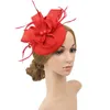 Stingy Brim Hats damer Kvinnor Wedding Evening Party Mesh pannband Flower Hat Fascinator Caps1