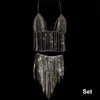 Stonefans Sexy łańcuchowa bielizna dla kobiet Bling Crystal Tassel Body Body Saile Bikini Bra Biżuteria Talia T2005089519002