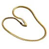 Cadena de collar de hueso clásico de 50cm y 60cm para hombre, Color oro amarillo, joyería de moda Gift292a