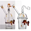 two function glass Hookahs Heady Bong Thick Perc 14mm banger blue pink dab Rig Bubber Water Pipes recycle