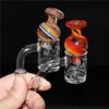 Rauchen mit Sandstrahlmuster, 25 mm Quarz-Banger mit Vergaserkappe, 10 mm, 14 mm männlich, weiblich, Quarz-Nagel-Banger für Glasbongs, Wasserpfeifen-Dab-Rig