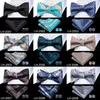 Fliegen LH-2024 Hallo-Tie Klassische Schmetterling Selbst Krawatte Grün Für Männer Einstecktuch Manschettenknöpfe Anzug Set Mode Seide Bowtie set1