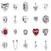 925 Sterling Silver Love Heart Okrągłe Wisiorek DIY Wykwintne Frezowanie Nadaje się Do Pandora Bransoletka Ladies Biżuteria